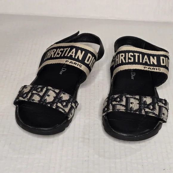 Dior Kids Sandals Size 30 Oblique Monogram Toddler Girls Luxury Shoes - Picture 10 of 14